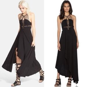 Free People Beautiful Stranger Maxi Black Backless Dress